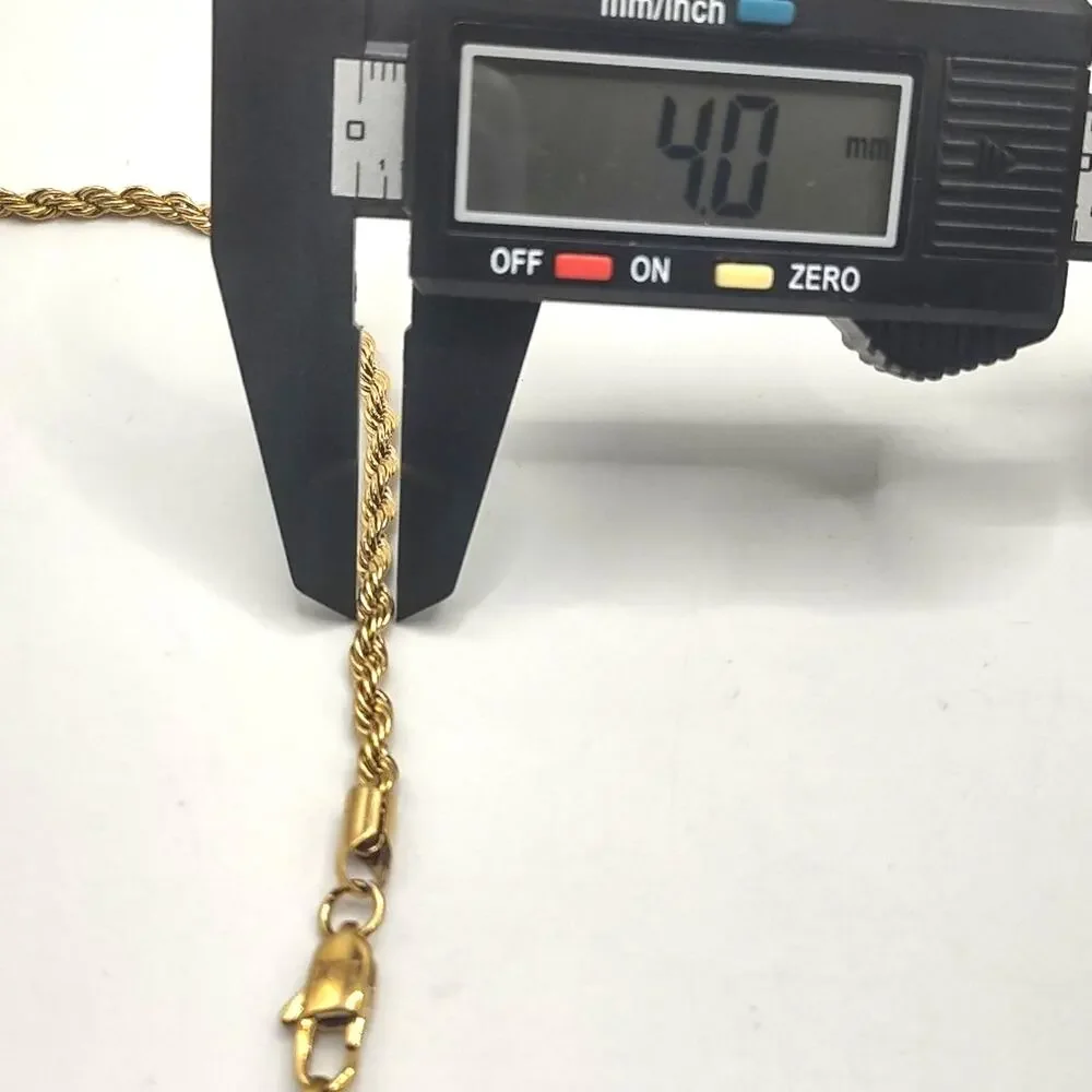 18k Gold Plated Necklace Diamond Cut Rope Chain Fashion Jewelry Birthday Gift
